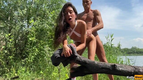 Katty West Seduced By Married Man On The Lake For A Public Doggystyle Ride