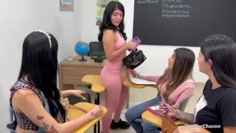 Salome Gil And Yenifer Chacon Get Their Big Tits And Ass Spanked In Class