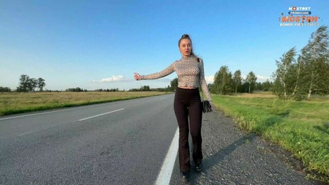 Belovefree Hitchhikes & Pays For Her Ride With Her Tight Leggings & Big Tits